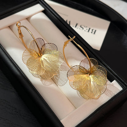 金色銀杏葉立體耳環