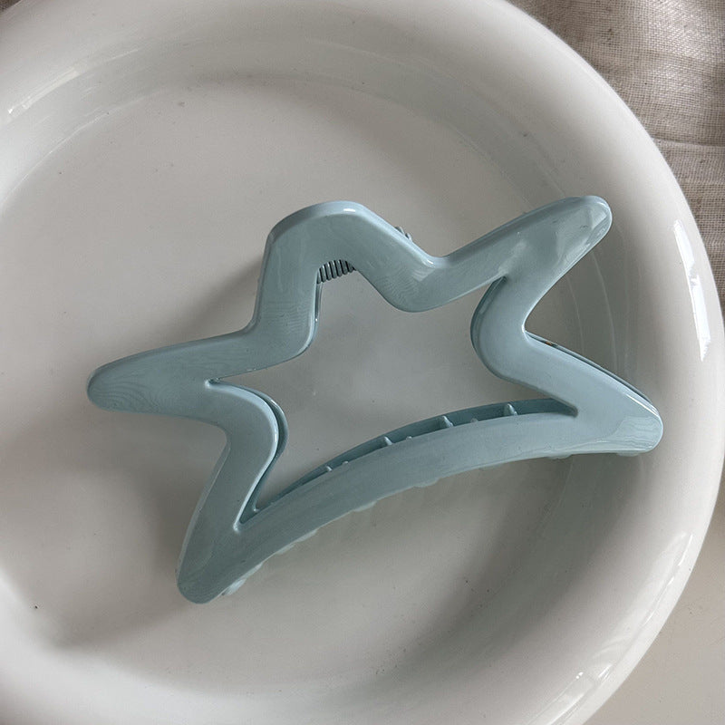 藍色蝴蝶結星星鯊魚夾