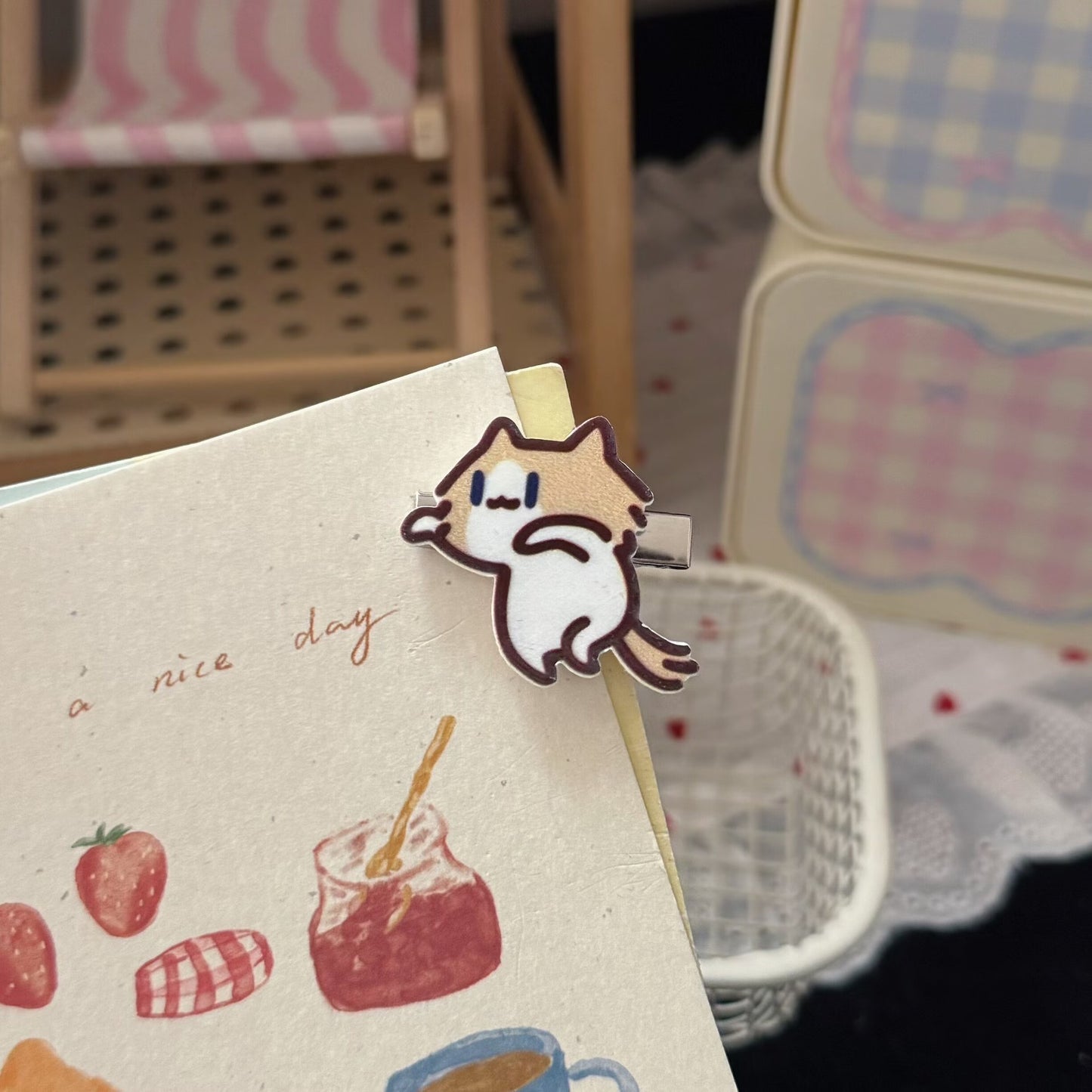 棕色貓咪髮夾
