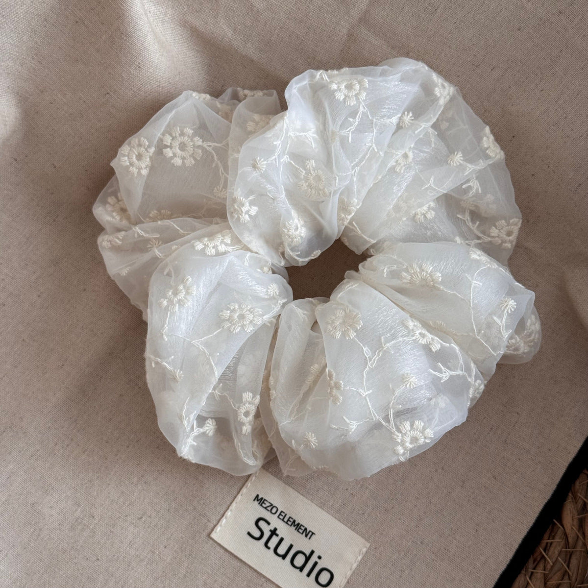 珍珠大腸圈刺繡髮圈