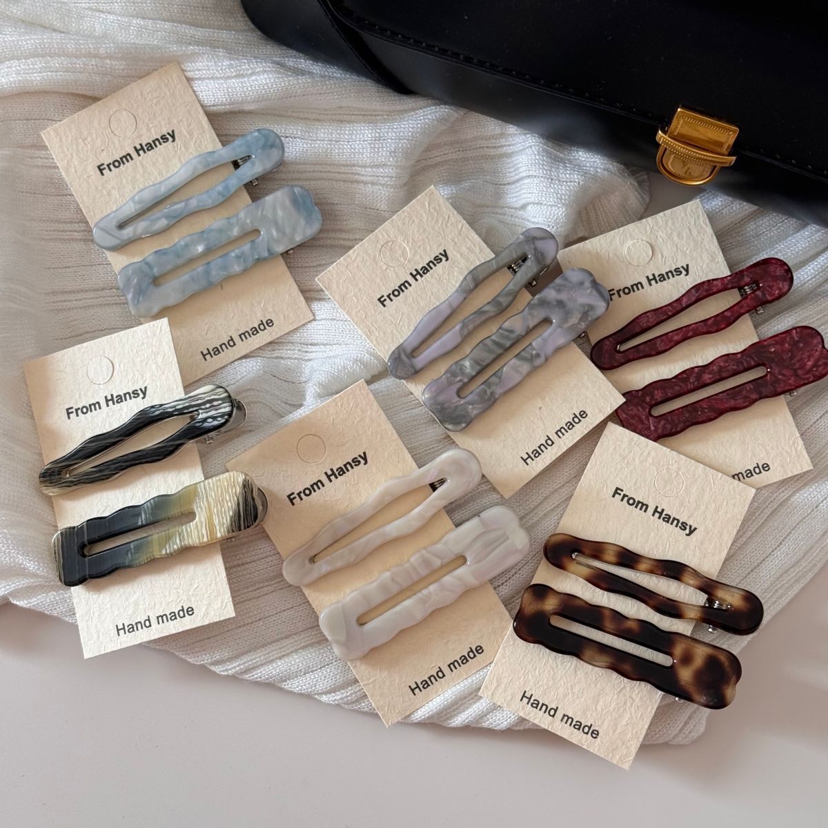 醋酸板材波浪髮夾二件組－第二視角實拍｜https://igowo.tw/