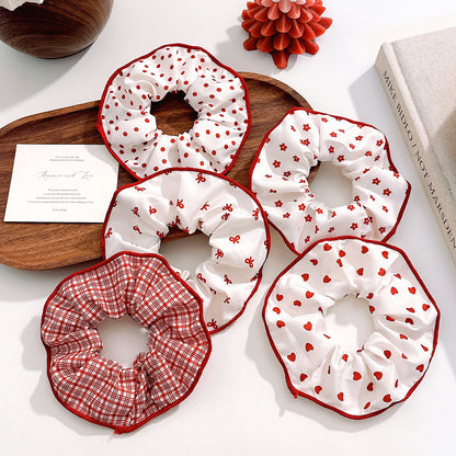 彈力繩大腸圈髮圈－紅格子款實拍｜https://igowo.tw/