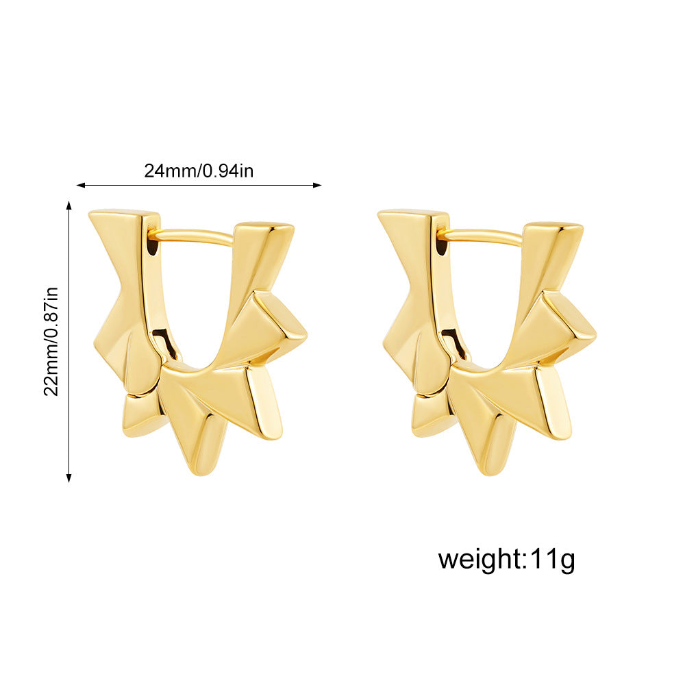 金色不鏽鋼楓葉耳環