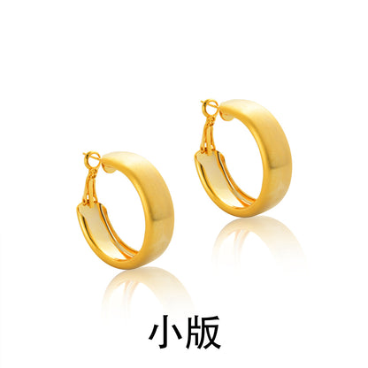 圓圈拉絲誇張耳環