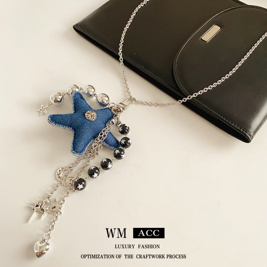 布面鈦鋼星星簡約項鍊－商品主圖｜https://igowo.tw/
