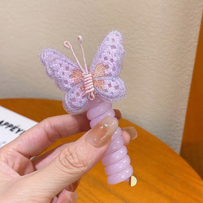 蝴蝶刺繡髮圈