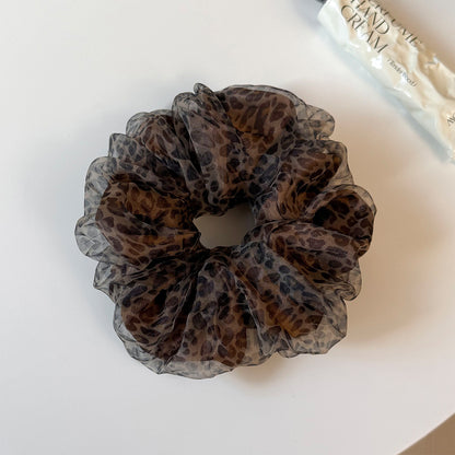 網紗豹紋波點復古髮圈