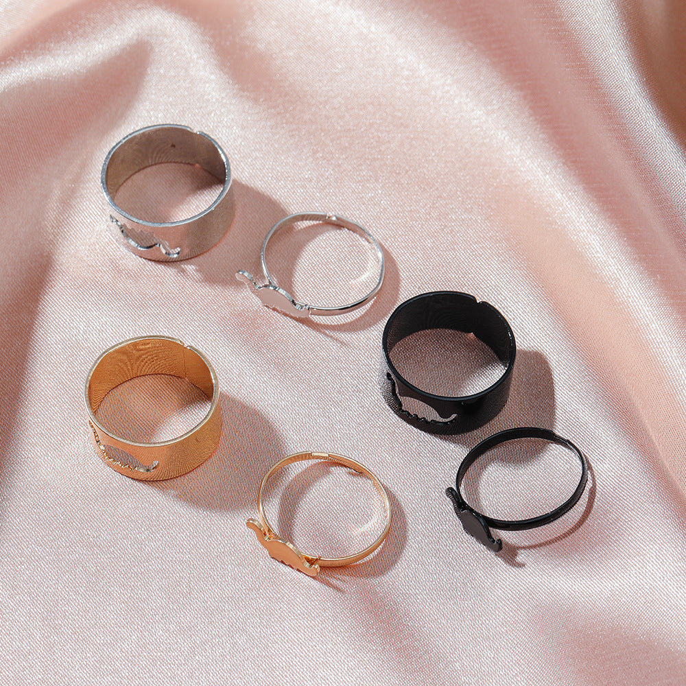 金屬鏤空復古戒指套組－03KC金款細節1｜https://igowo.tw/