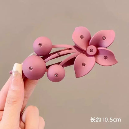 花朵簡約髮夾－清新粉款細節2｜https://igowo.tw/