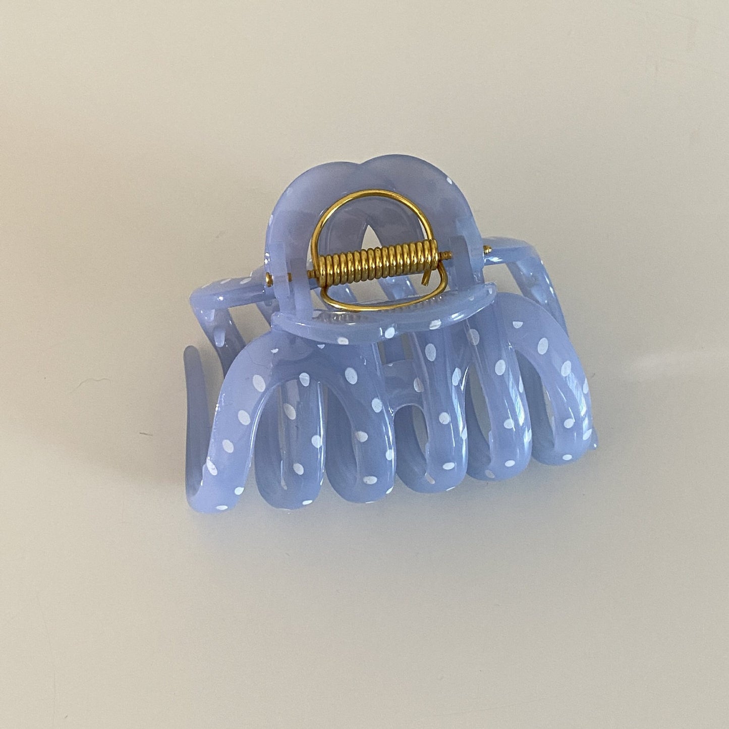 波點南瓜鯊魚夾－水藍款細節｜https://igowo.tw/