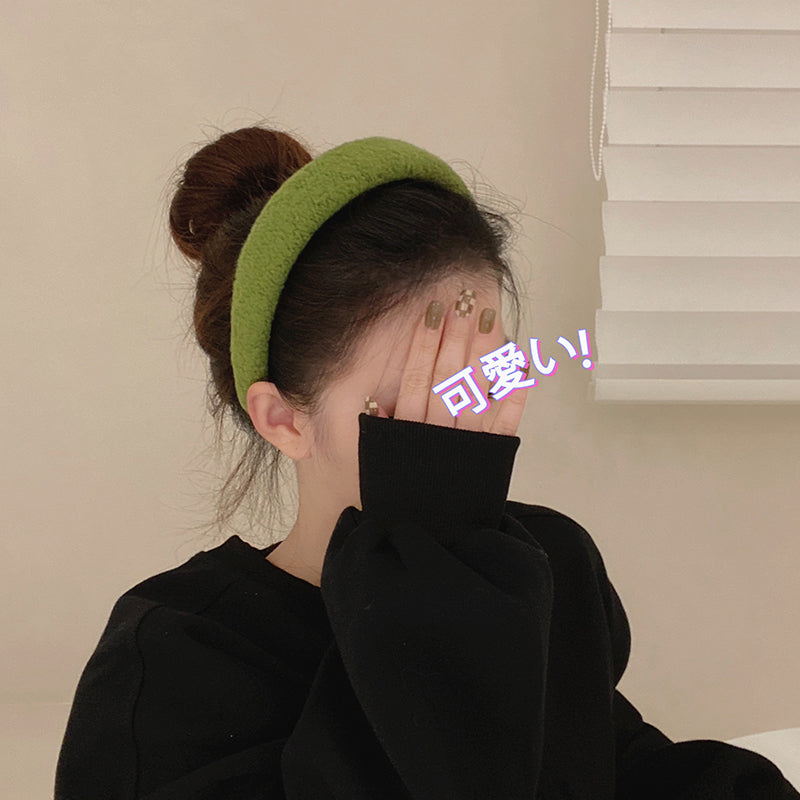 絨面寬版髮箍－商品主圖｜https://igowo.tw/