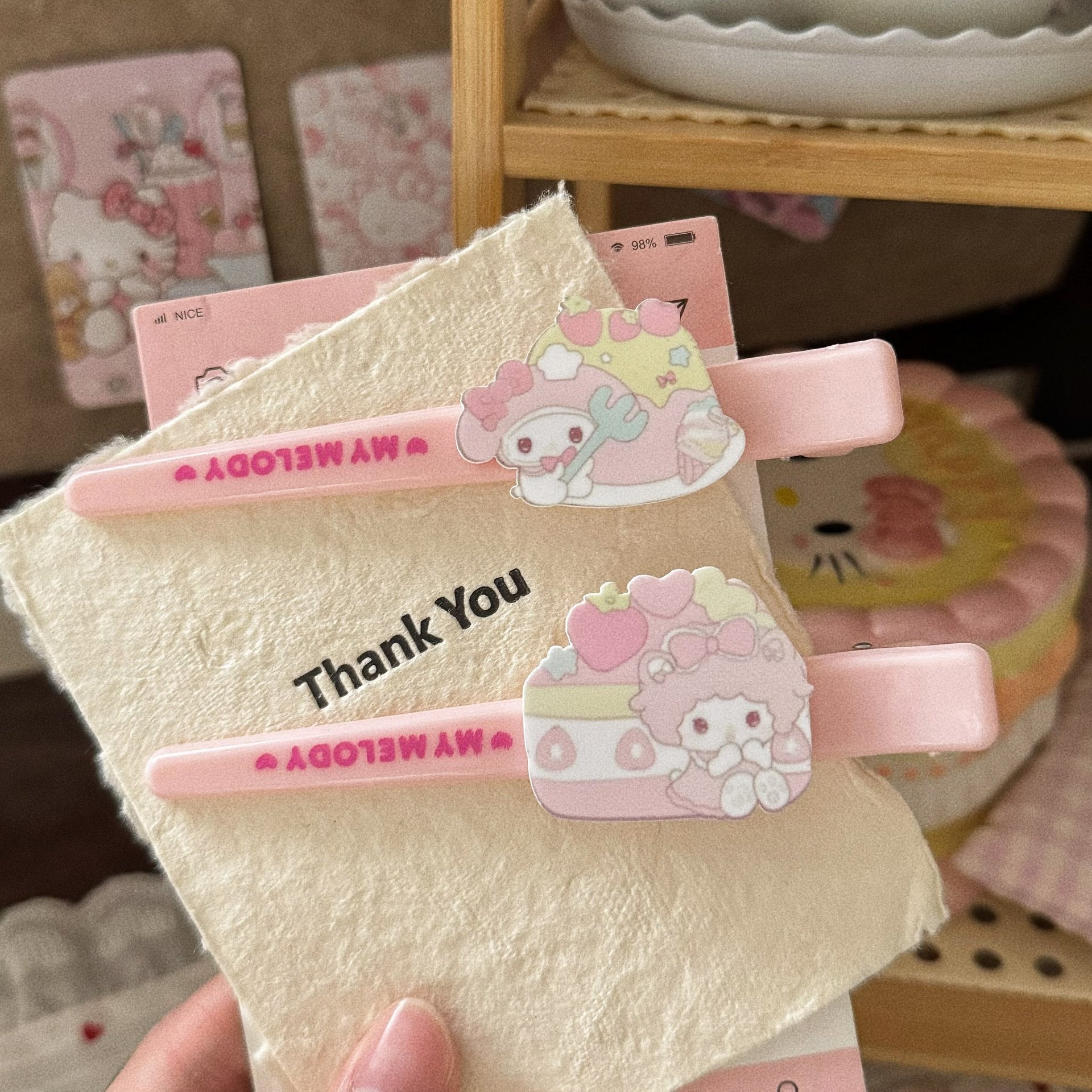 粉色甜點卡通髮夾－商品主圖｜https://igowo.tw/