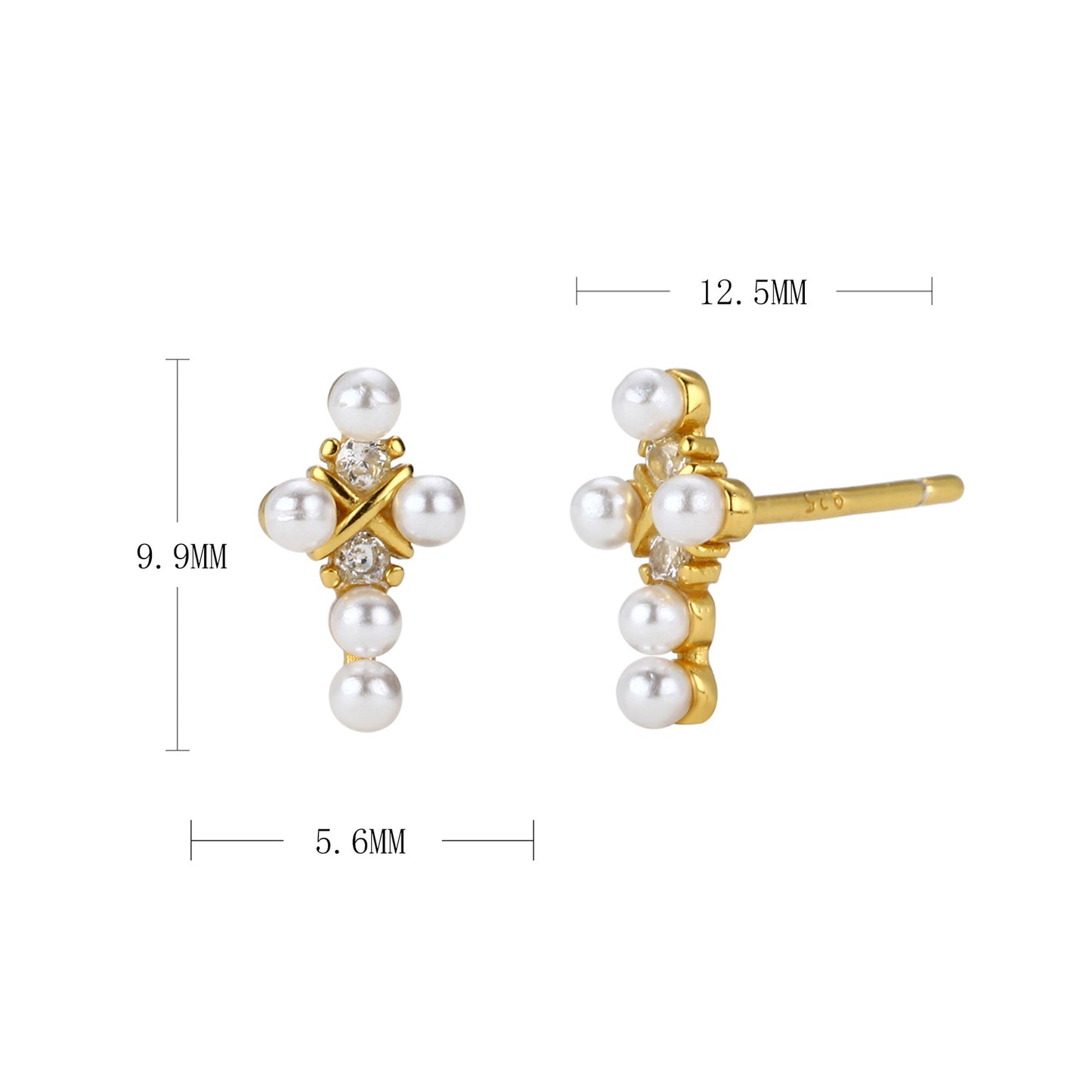 S925 氣質時尚小清新珍珠耳釘小眾設計仙氣甜美耳飾品