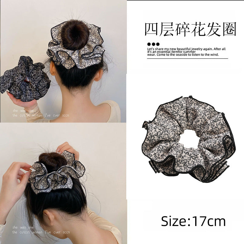 蕾絲大腸圈鏤空髮圈－白色.款細節｜https://igowo.tw/