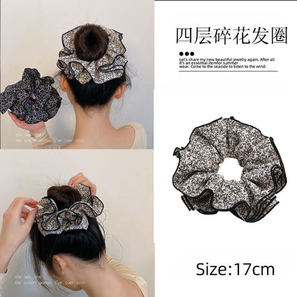 蕾絲大腸圈鏤空髮圈－白色.款細節｜https://igowo.tw/