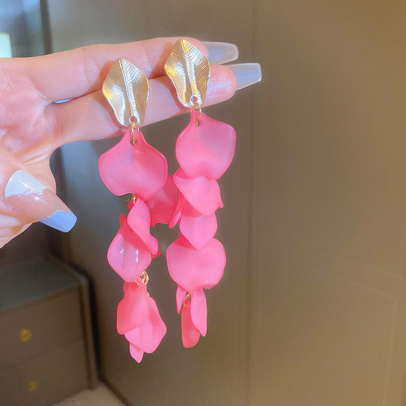 黃色銀針花朵耳環－細節特寫61｜https://igowo.tw/