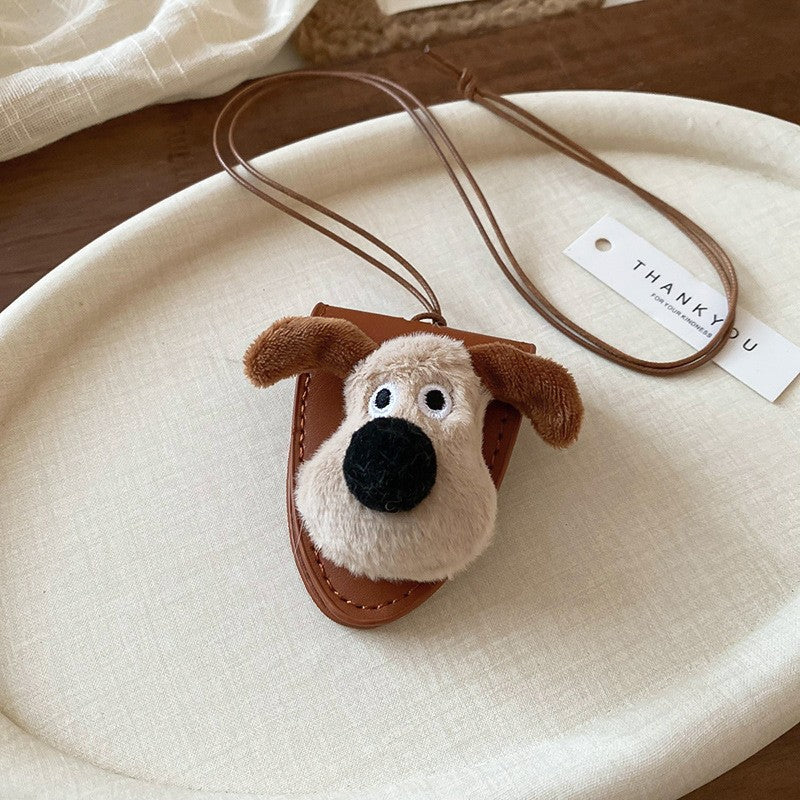 皮革臘腸狗小熊吊墜墨鏡收納包項鏈配飾百搭毛衣鏈小眾設計感項飾