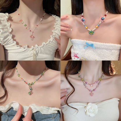 繽紛珍珠項鍊－2#項鍊---彩色-天然石款實拍｜https://igowo.tw/