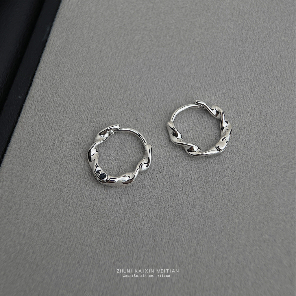 扭紋圓形簡約耳扣