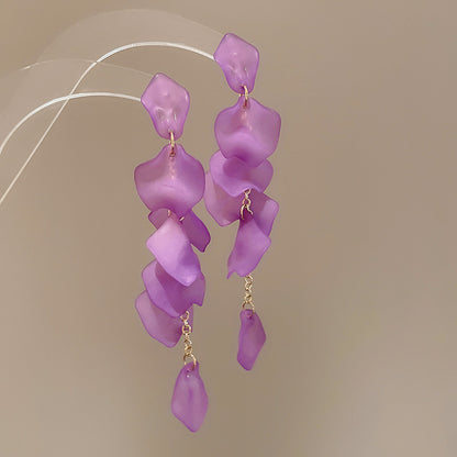 粉色樹脂花朵耳釘－細節特寫21｜https://igowo.tw/