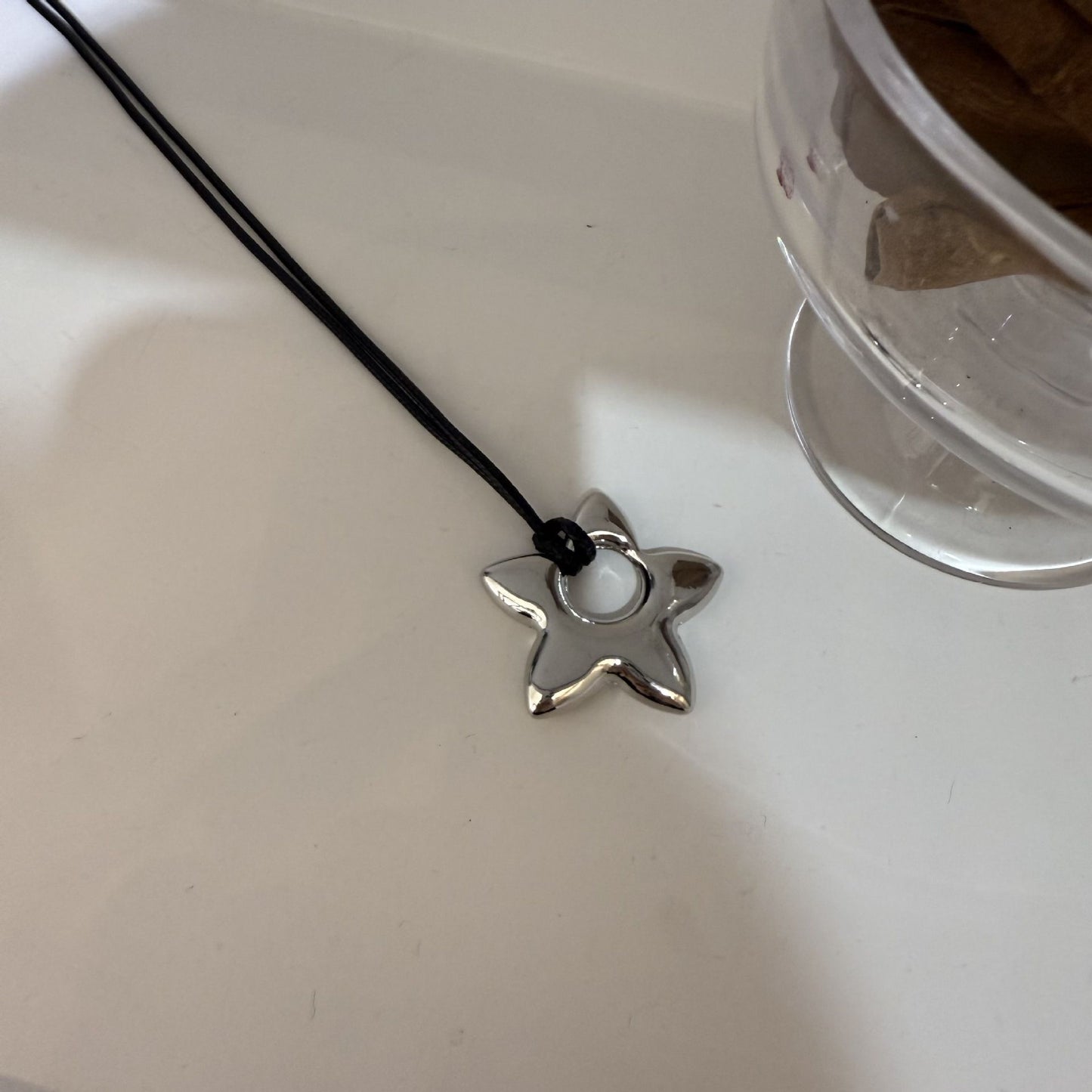 星星水滴墜飾復古項鍊