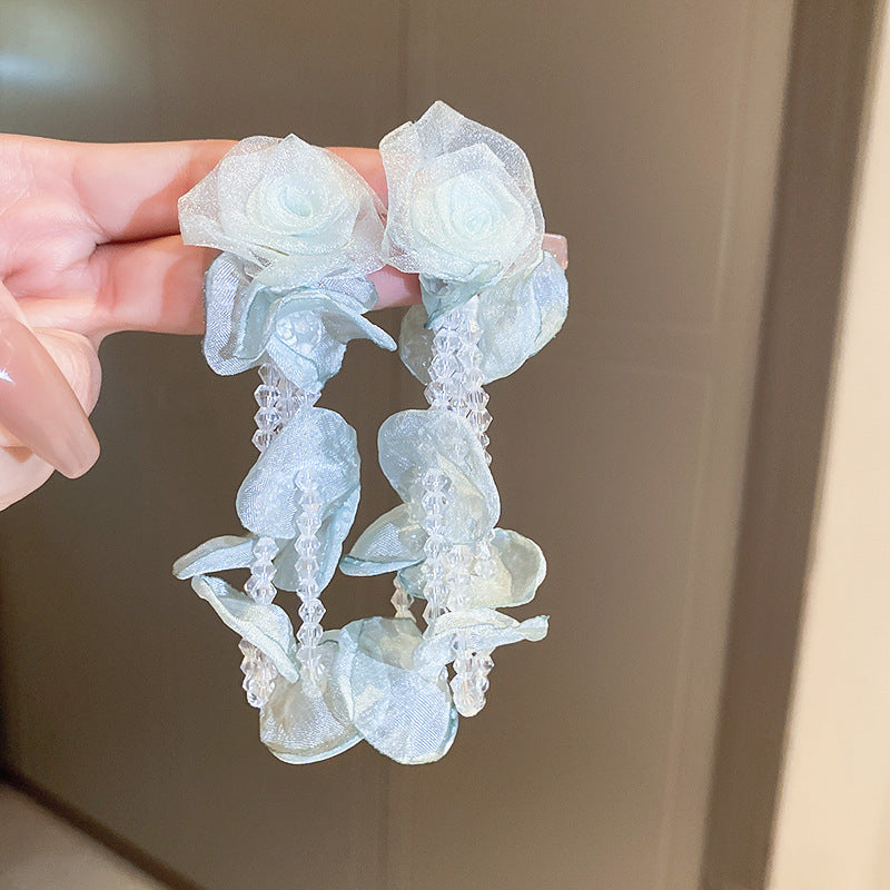 繽紛花朵圓形編織耳釘－細節特寫52｜https://igowo.tw/