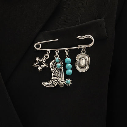 綠松石復古項鍊耳環組
