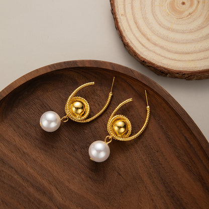 銀針誇張耳環