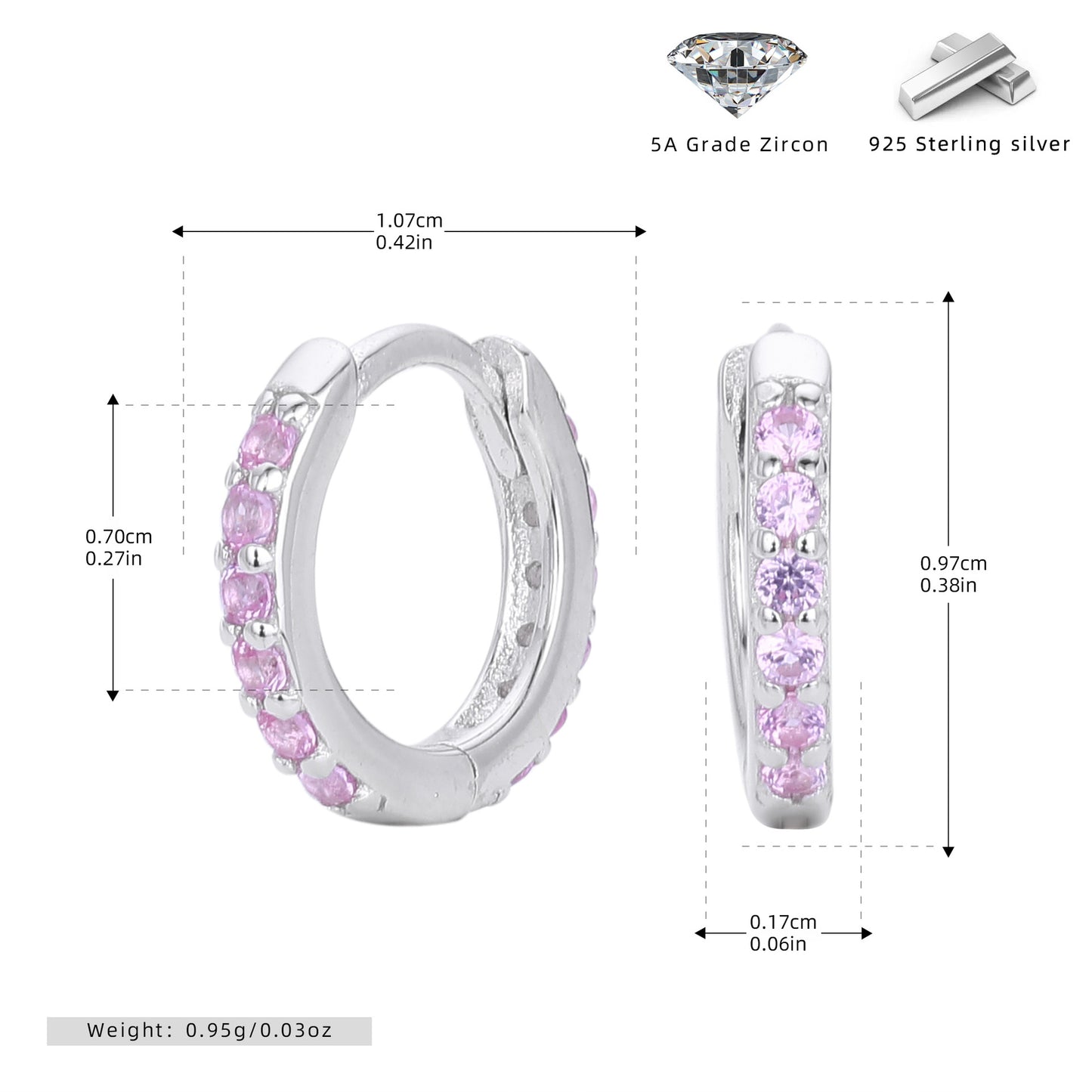 S925 歐美新款耳扣時尚氣質多色鑲鋯耳飾輕奢小眾設計飾品
