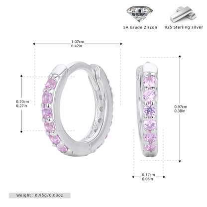 S925 歐美新款耳扣時尚氣質多色鑲鋯耳飾輕奢小眾設計飾品