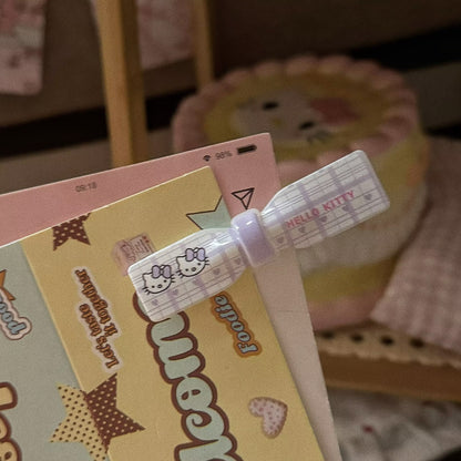 繽紛貓咪領結髮夾－粉色雙拼髮夾款細節2｜https://igowo.tw/
