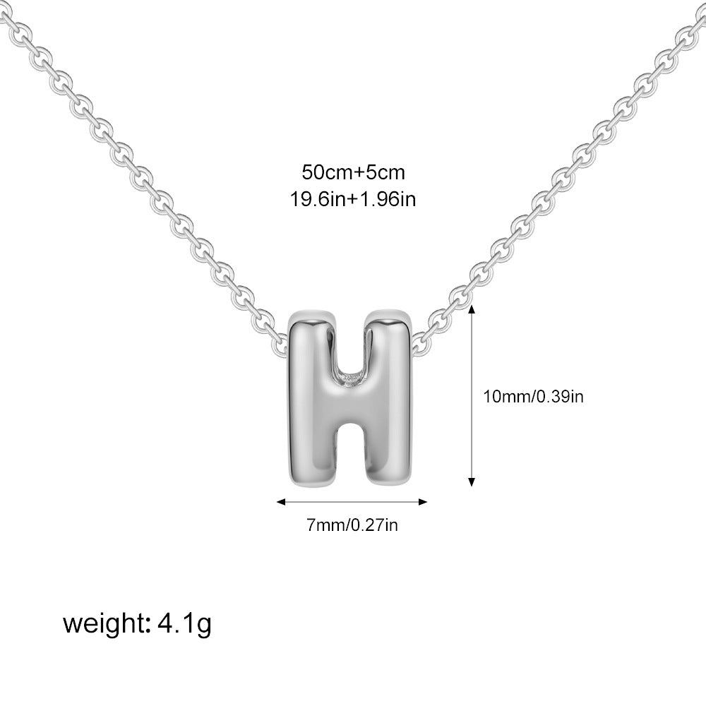 不鏽鋼字母墜飾項鍊－細節特寫5｜https://igowo.tw/