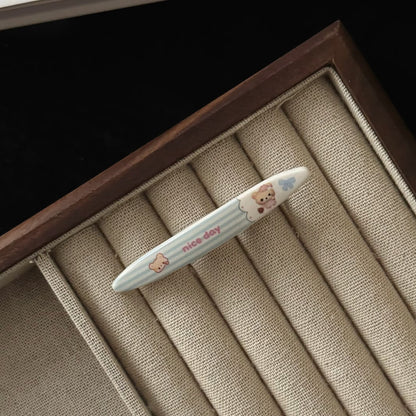 繽紛格紋小熊髮夾