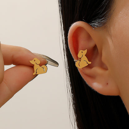 貓咪免耳洞簡約耳夾－細節特寫9｜https://igowo.tw/