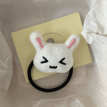 黑色絨面兔子髮圈