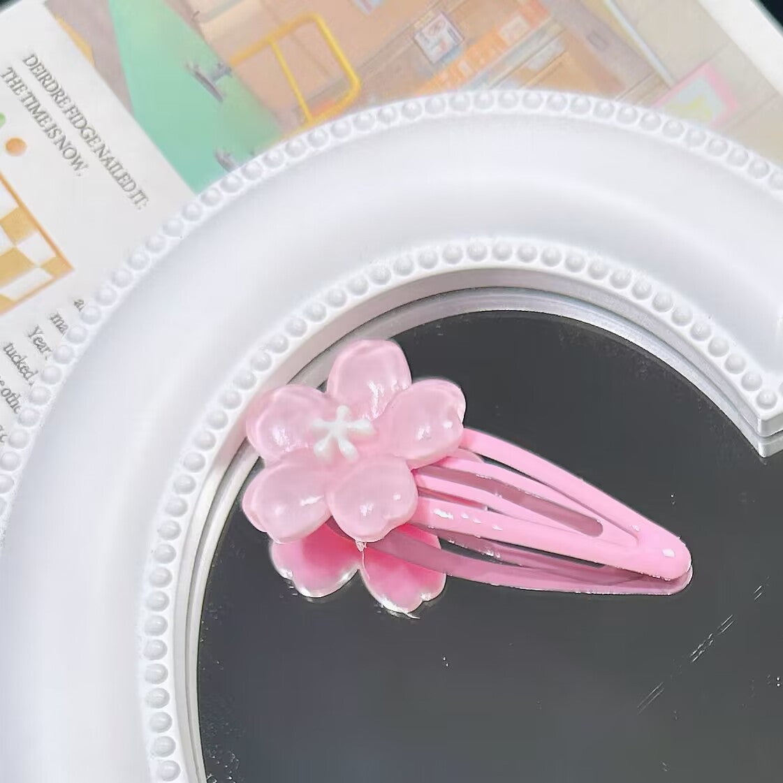 粉色花朵髮夾