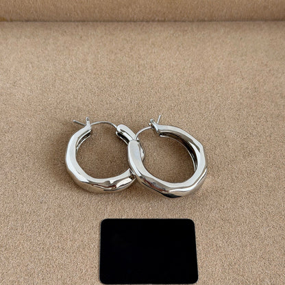 法式極簡素圈耳扣小眾設計感時尚氣質百搭耳環輕奢高級感耳飾