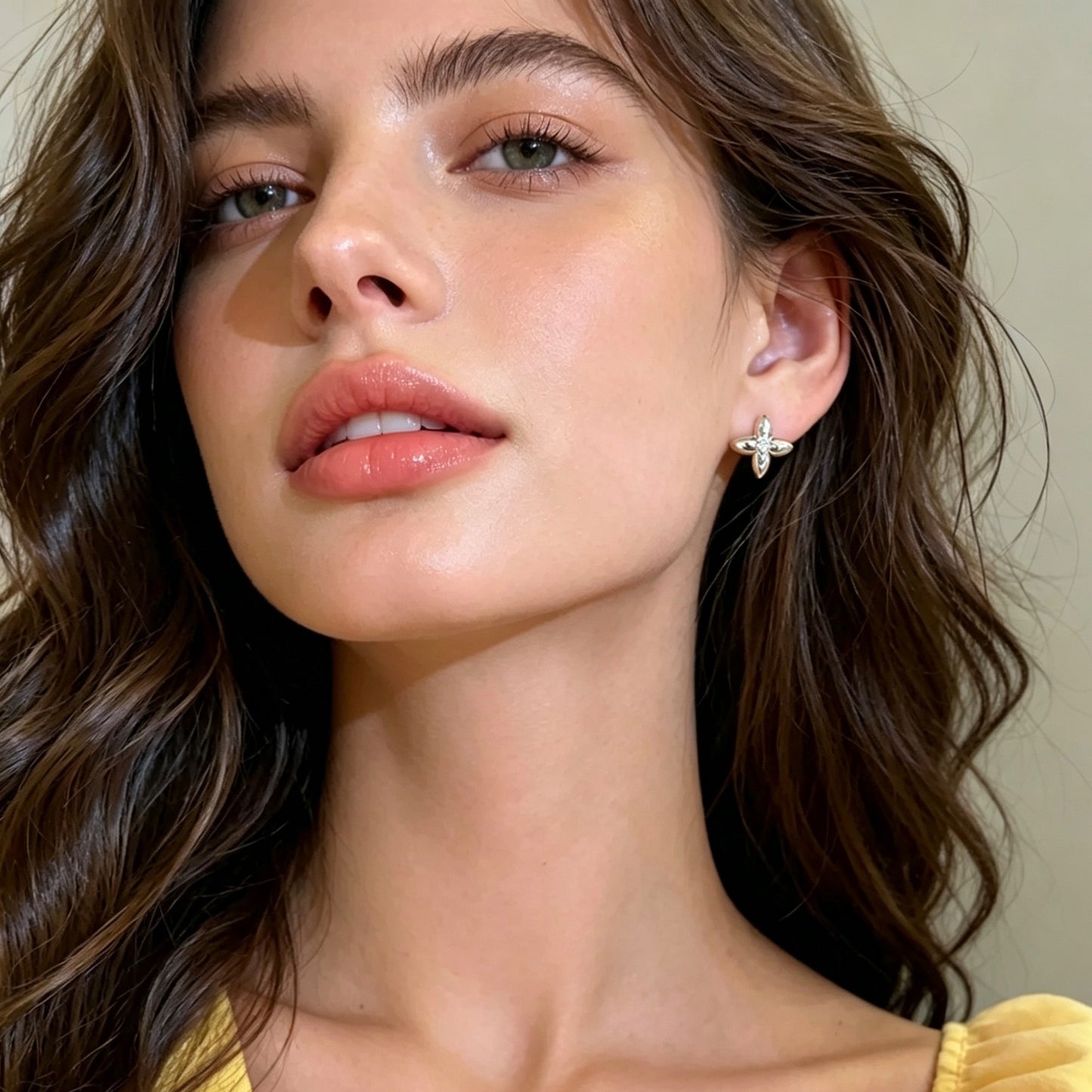 星星鑲鑽法式耳釘