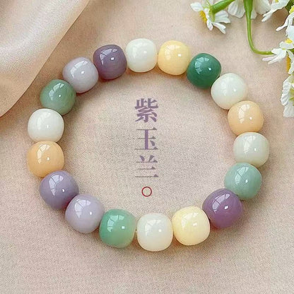 蝴蝶結鋯石水晶串珠琉璃手鏈新中式復古手串時尚百搭高級感手飾女