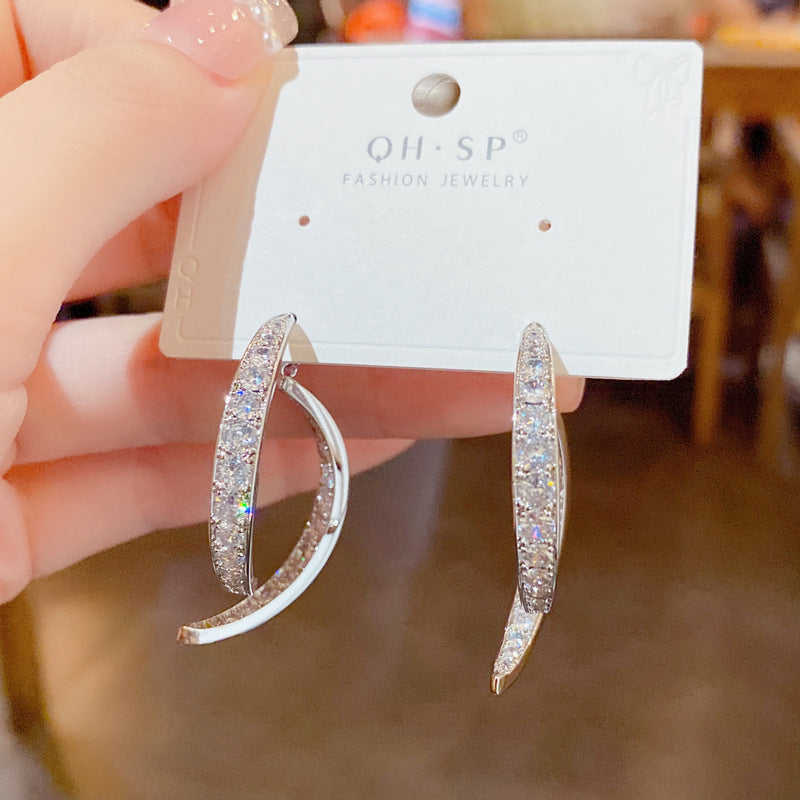 S925交叉幾何兩用耳環－商品主圖｜https://igowo.tw/