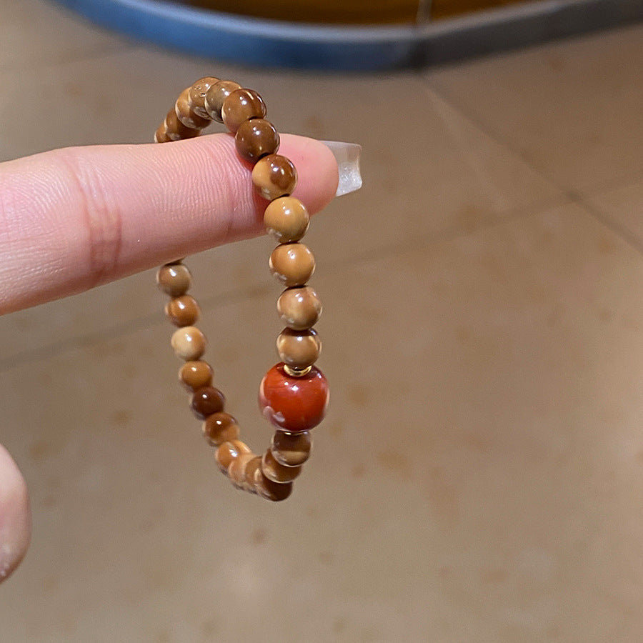 天然黃發晶虎眼石鋯石串珠手鏈新中式氣質手串輕奢高級感手環批發