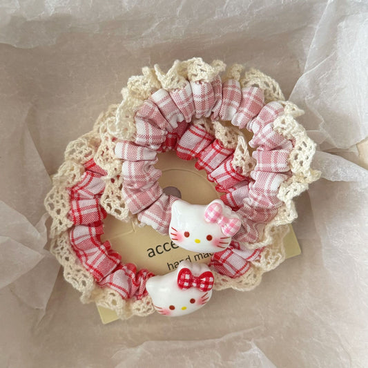 粉色領結貓咪髮圈－商品主圖｜https://igowo.tw/