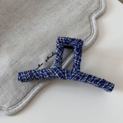 格紋一字纏繞鯊魚夾