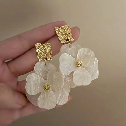銀針小清新甜美花朵耳環夏季新款度假風耳釘耳墜韓國ins輕奢耳飾