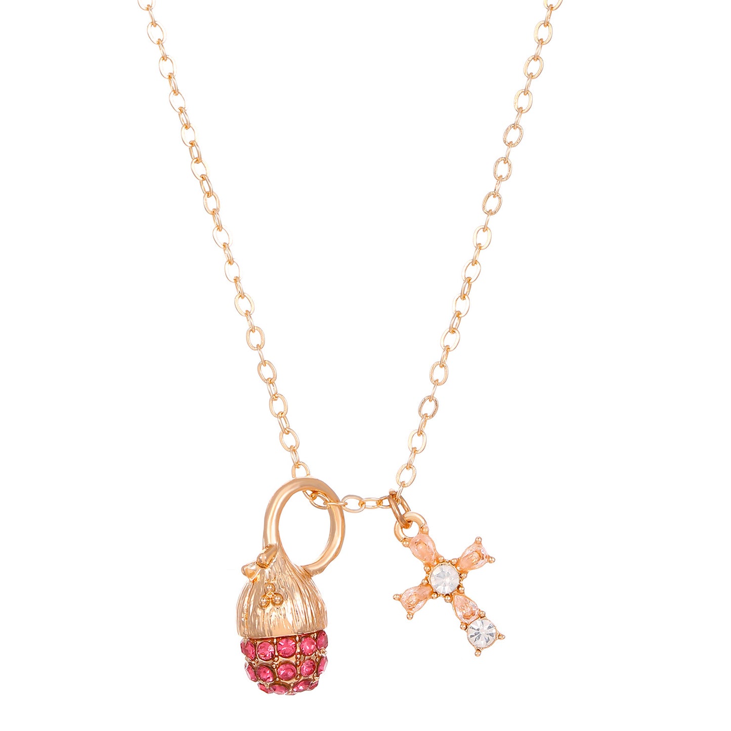 鋯石十字蝴蝶墜飾項鍊－細節特寫3｜https://igowo.tw/