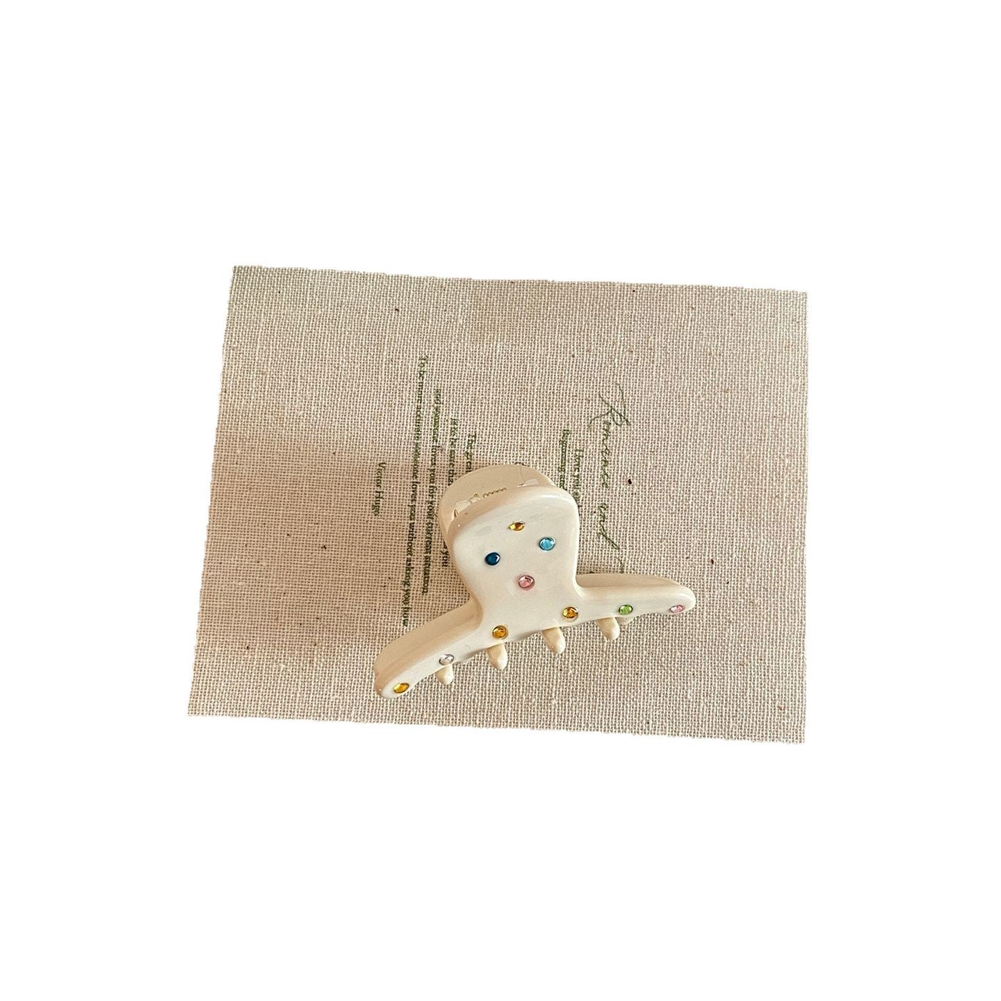 彩色醋酸板材鑲鑽髮夾－紅色款細節｜https://igowo.tw/