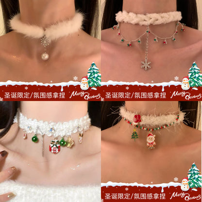 珍珠絨面雪花項鍊－商品主圖｜https://igowo.tw/