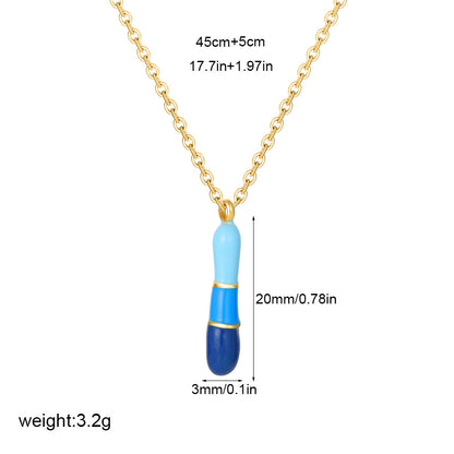繽紛琺瑯字母墜飾項鍊－細節特寫4｜https://igowo.tw/