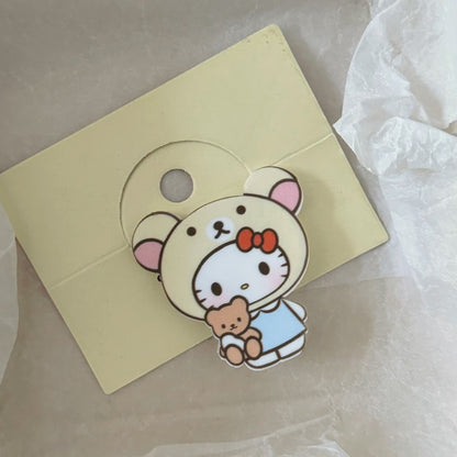 棕色貓咪卡通髮夾