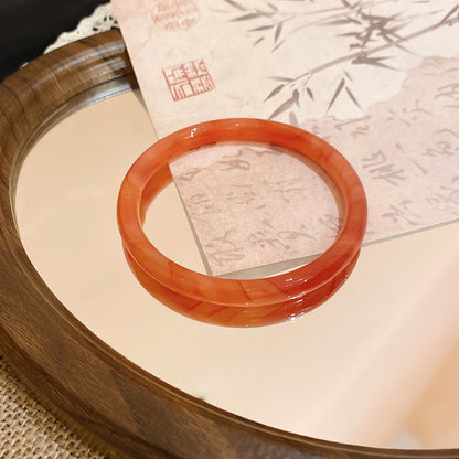 一步一響玉髓暈染圓條手鐲2026新款清冷感手環氣質輕奢高級感手飾
